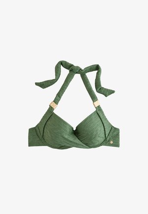 Mint Velvet, REGULAR FIT - PADDED PLUNGE - Bikini-Top - green lurex