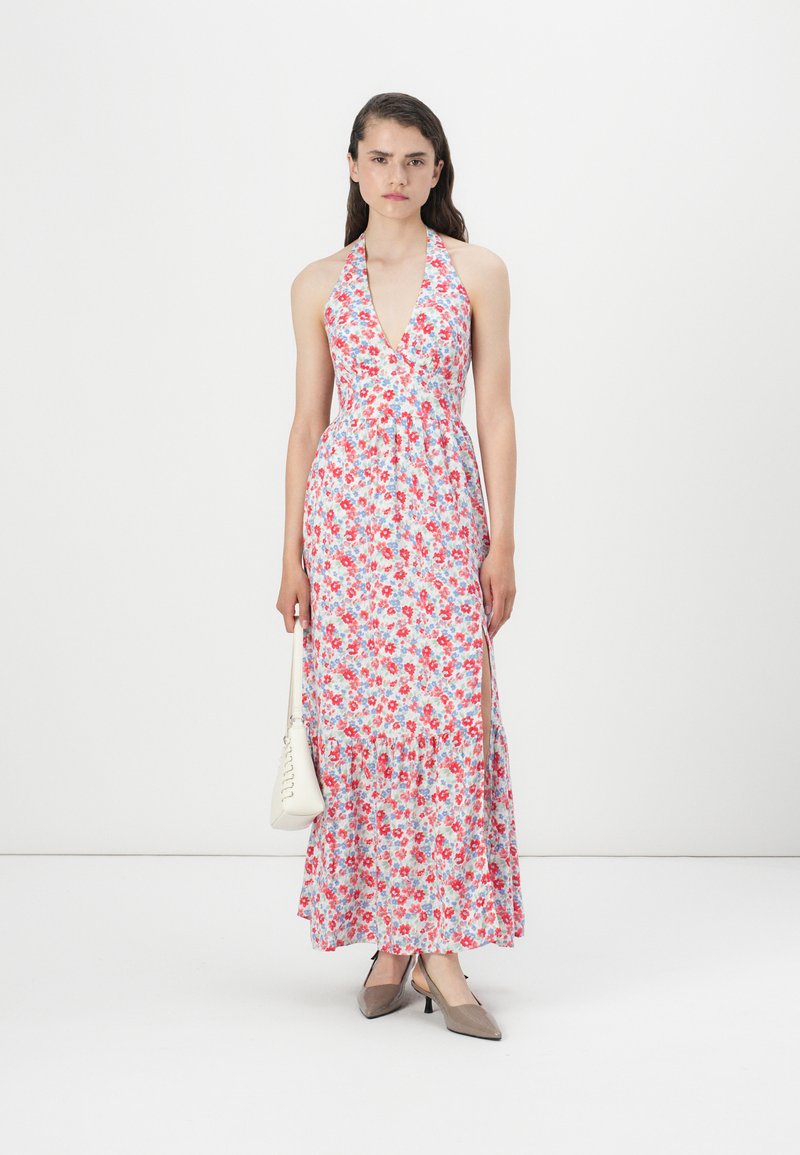 Hollister Co. HALTER MAXI DRESS - Maxi dress - white - Zalando.ie