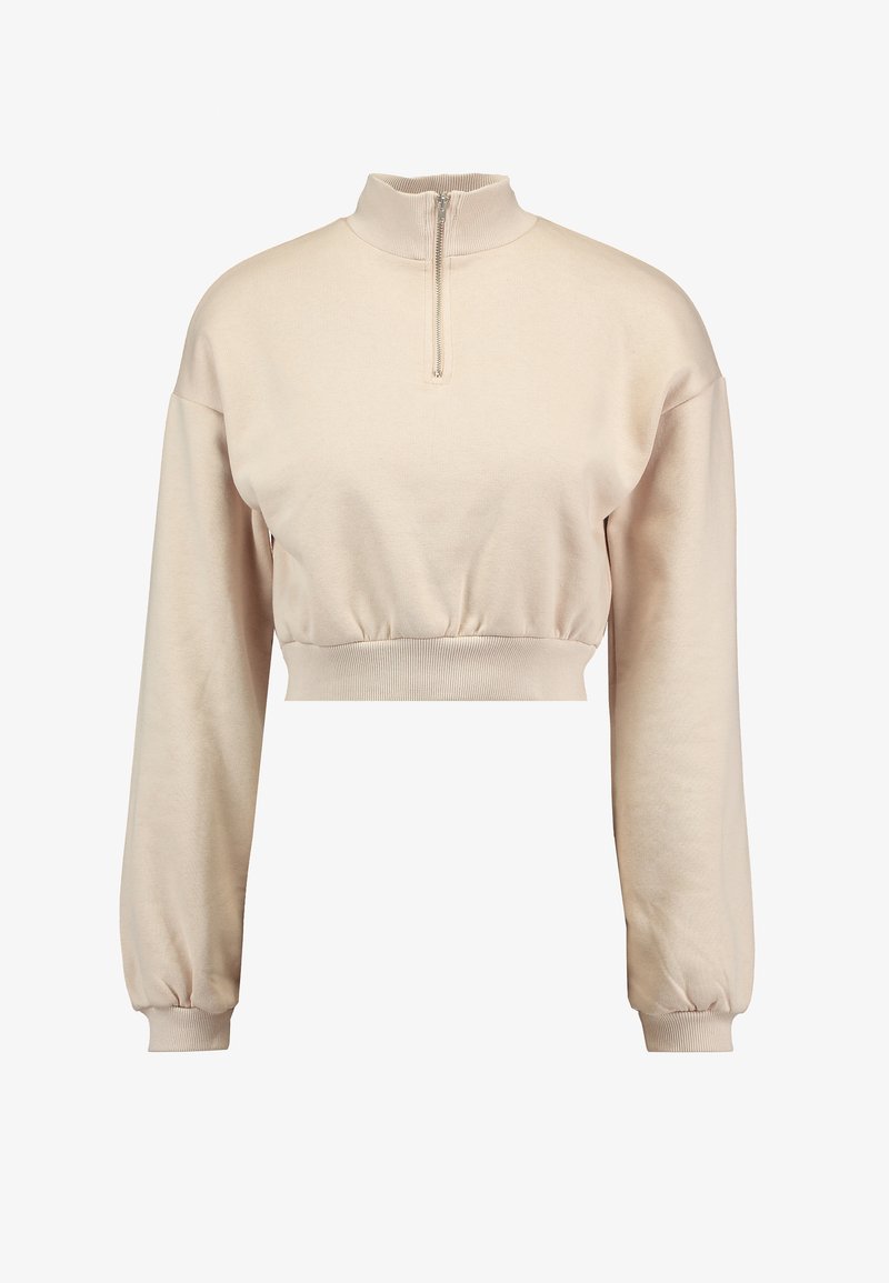 Nly by Nelly CROPPED ZIP Sweatshirt beige Zalando.se Nly by Nelly CROPPED Skjorta beige Zalando.se