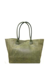 Shopper - pitonato verde oliva