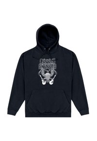 Felpa nera con tasca frontale, caratterizzata da una grafica bianca di un'aquila e chitarre, con la scritta "Lynyrd Skynyrd" in caratteri bold.