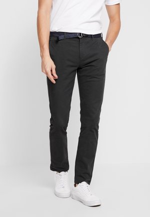 STUART WITH BELT IN STRETCH - Chino - charcoal