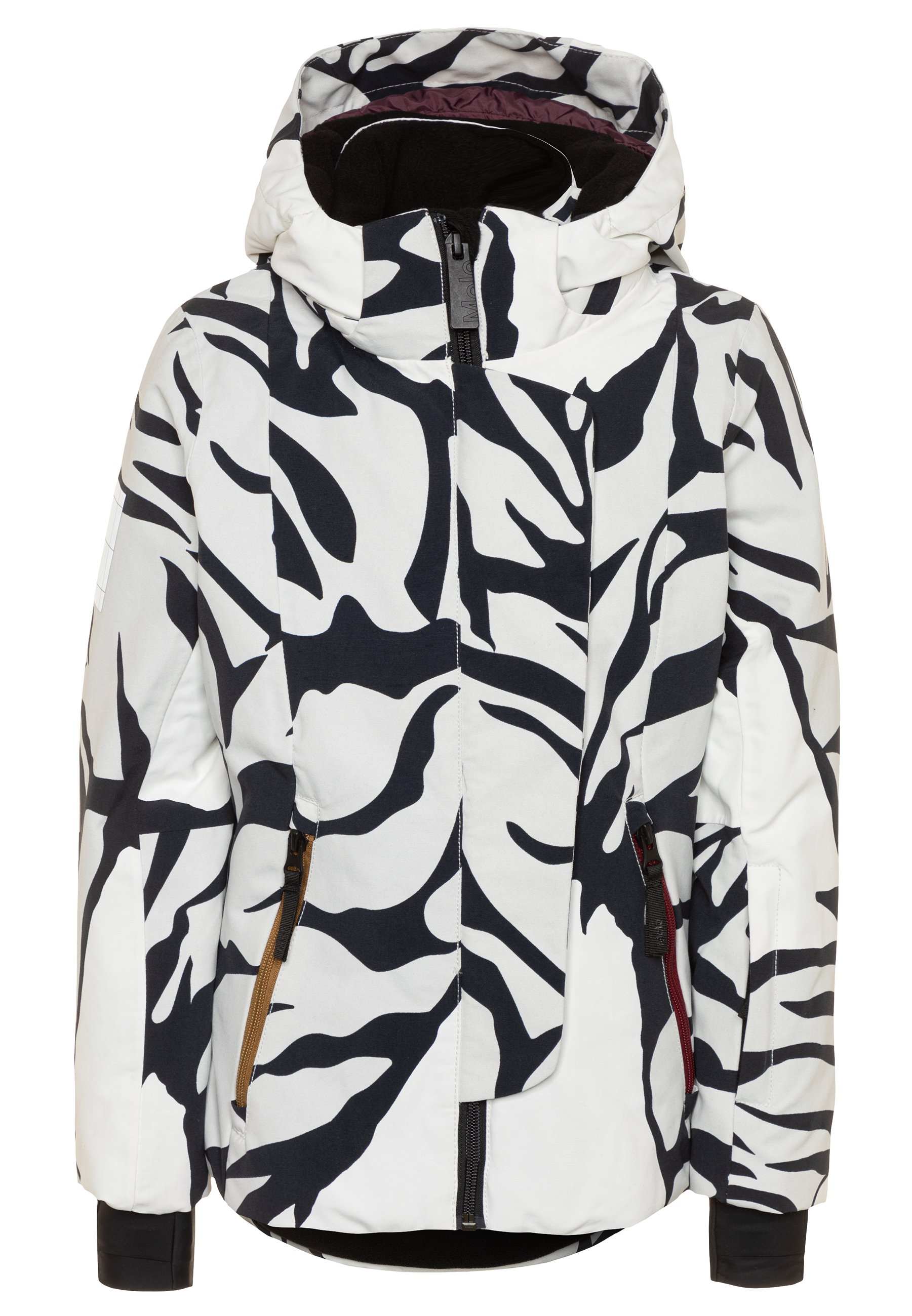 black and white ski jacket
