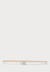 LOGO REVERSIBLE LEATHER SKINNY BELT - Diržas - soft white/sand dune
