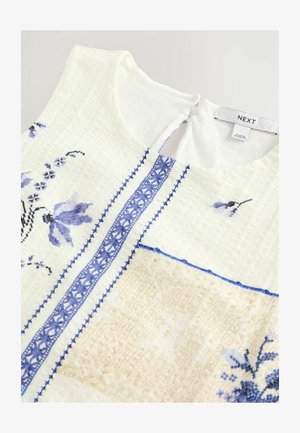 Next REGULAR FIT SLEEVELESS BUBBLE HEM  - Camicetta - blue ecru