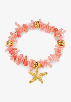 Orelia, FAUX PINK CORAL CHIP & STARFISH BRACELET - Βραχιόλι - pink