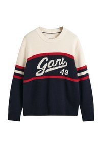 VINTAGE GRAPHIC C-NECK - Strickpullover - evening blue