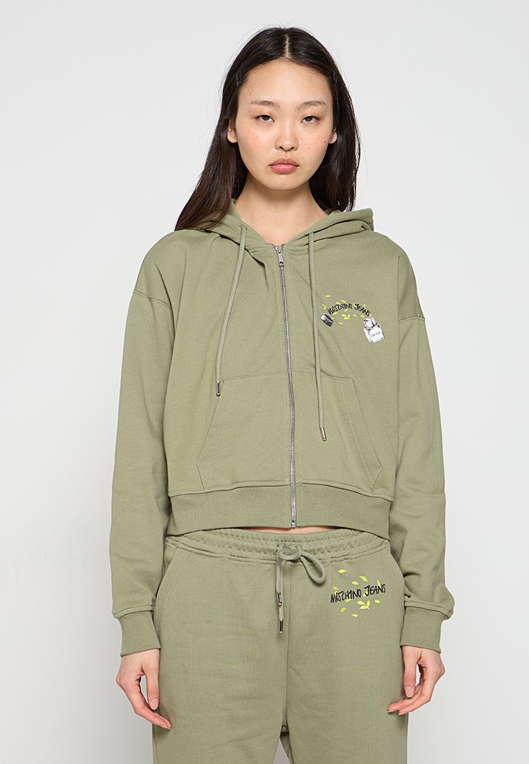 MOSCHINO JEANS Sweater met rits kaki MOSCHINO JEANS Sweater met rits kaki