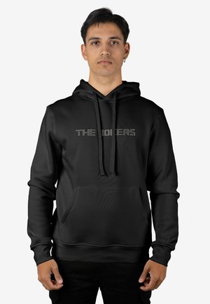 CON ESTAMPADO FRONTAL Y BOLSILLO CANGURO - Jersey con capucha - black