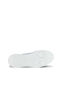 Vitt gummisula med ett geometriskt mönster, cirkulära detaljer och en sömlös design, lämplig för olika typer av fritidsskor.