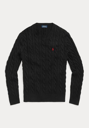 Polo Ralph Lauren, CABLE KNIT COTTON SWEATER - Maglione - black