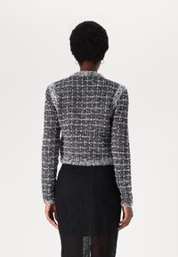 KARL LAGERFELD BOUCLE CARDIGAN - Kardigán - black/white/sweet lavender