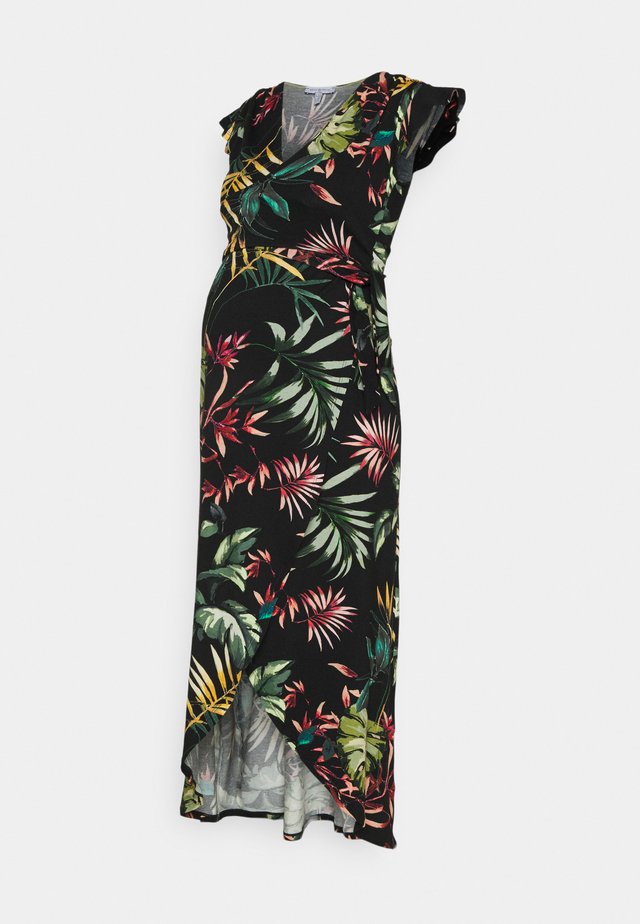 ADELAIDE - Jersey dress - black/palm leaves multicolour