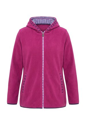 Ulla Popken, HOODED FLEECE ZIP-UP JACKET - Fleecejakke - summer berry