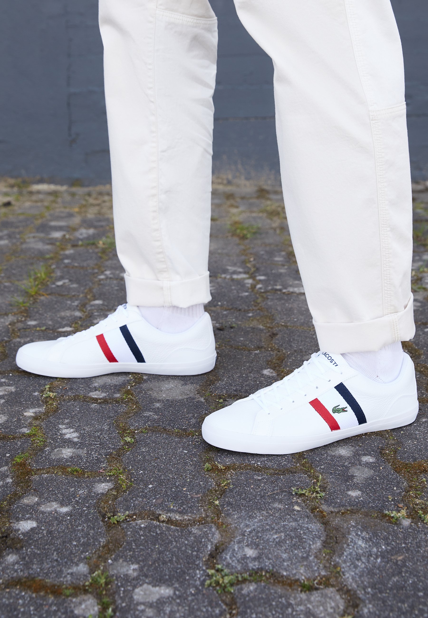 lacoste white leather
