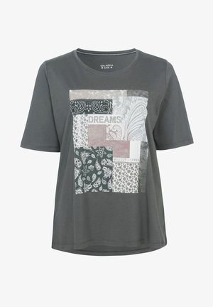 MIT STRASS-STEINEN - Print T-shirt - grau