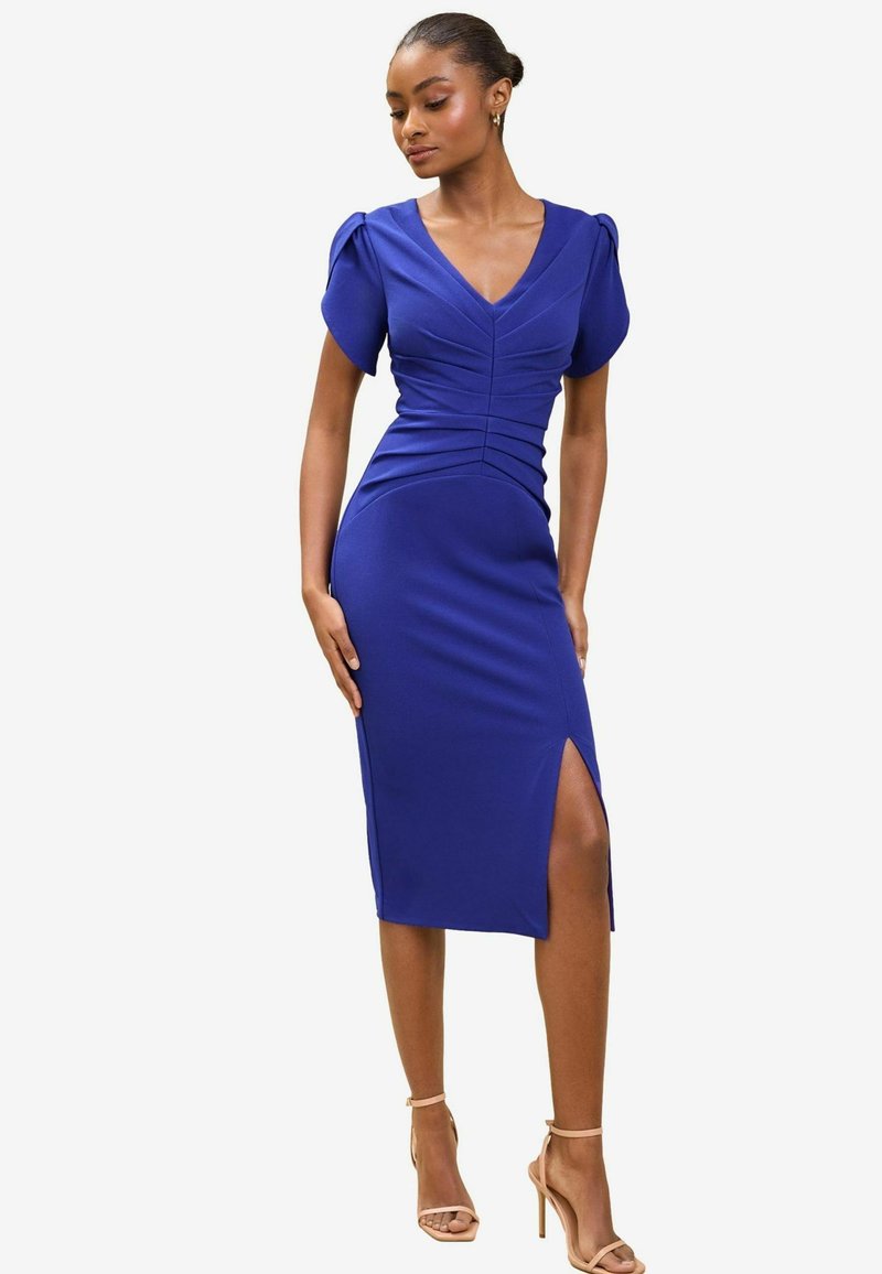Lipsy TULIP SLEEVE RUCHED MIDI - Shift-haljina - blue