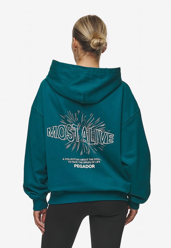 NISA HOODIE - Sweatshirt - washed urban turquoise