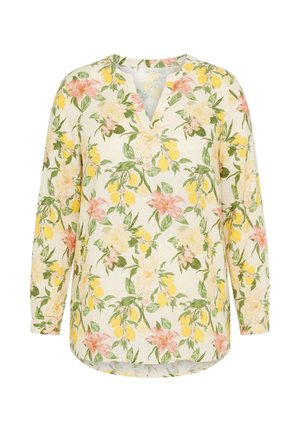 MIAMODA, BLUSE, REGULAR FIT, MUSTER, LANGARM - Bluse - sorbet yellow