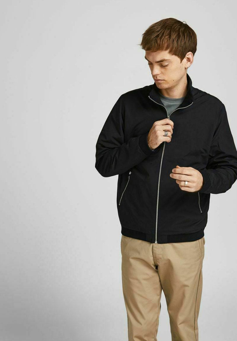 Blouson Bomber Harrington JACK & JONES Pour Homme - 100% Polyester, Style Décontracté