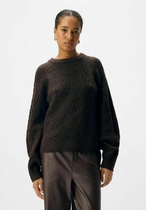 OBJFLORA - Pullover - seal brown