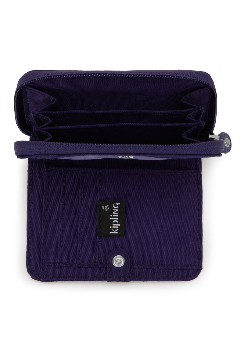 Kipling Rubi Portafoglio Grande In Nylon – Marrone Scuro Metallizzato – Organizer Con Cinturino