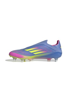 F50 ELITE LACELESS SOFT GROUND - Moulded stud football boots - blue fusion lucid lemon lucid pink