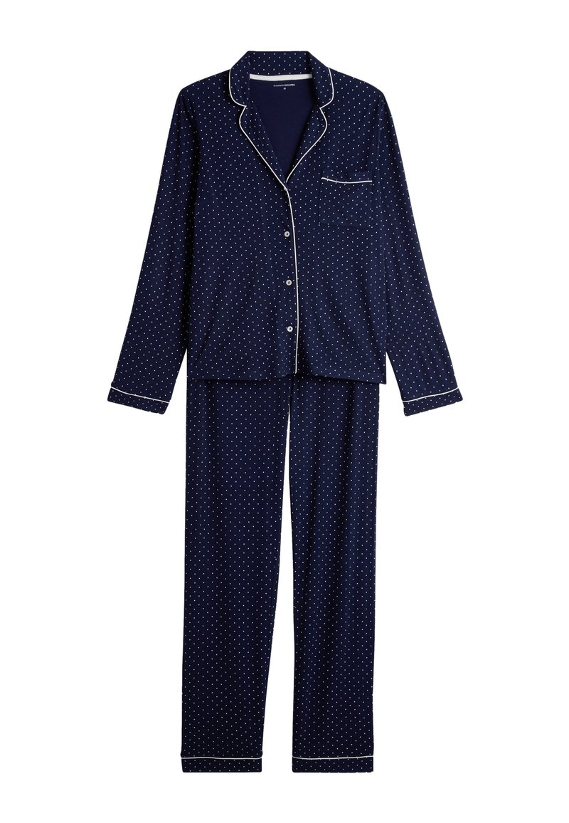Monoprix LONG FLUIDE À POIS SET Pyjama marine/bleu marine