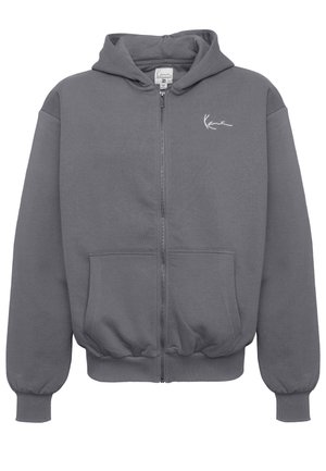 Karl Kani CHEST SIGNATURE ESSENTIAL ZIP HOODIE UNISEX - Sweater met rits - anthracite