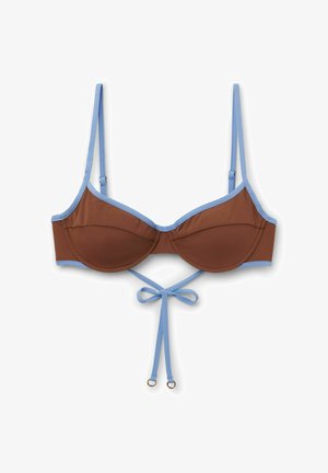 Calzedonia, BICOLOR PIPING BALCONETTE - Top de bikini - brown