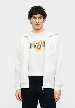 ZIP PATCH EMBLEM - Φούτερ με φερμουάρ - white/gold-coloured