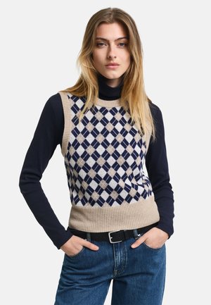 GANT ARGYLE CREW NECK  - Top - caramel beige
