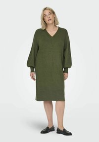 ONLY Carmakoma CARKATIA LS V-NECK NOOS - Sarafanas - khaki
