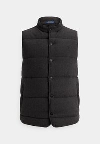 HERRINGBONE-PRINT ESTATE-RIB VEST - Vesta - dark charcoal htr
