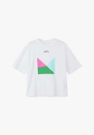 s.Oliver MIT FRONTPRINT - T-shirt imprimé - weiß