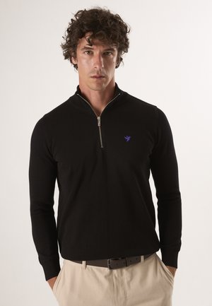 HALF-ZIP - Maglione - black
