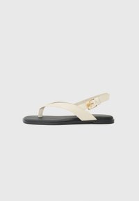 BLOCK THONG FLAT - T-rihmaga sandaalid - newsprint
