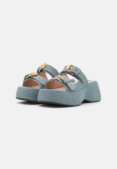MOSCHINO MULTIBUCKLES  - Mules à talons - blu
