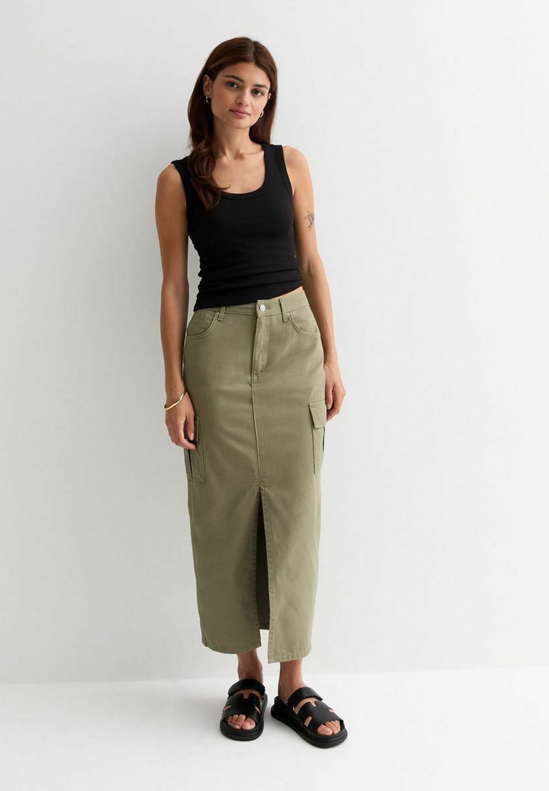 New Look Jeansrok kaki