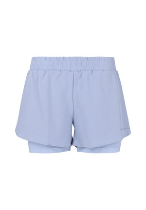 Lichtblauwe sportshorts met een elastische tailleband, met een gelaagd ontwerp en een gladde textuur. Inclusief binnenvoering voor comfort.