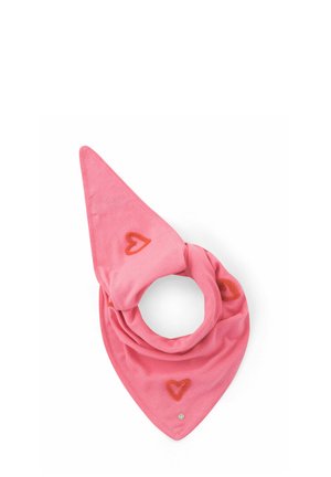 DREIECK AUS -MIT STICKEREI - Halsdoek - pink