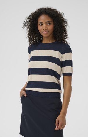 KAREGINA STRIPED - T-shirts print - midnight feather wide stripe