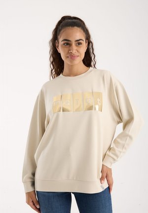 GLOSSY LOGO - Sweater - sand