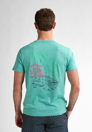 BACK PRINT LANTANA - T-shirt con stampa - aqua green
