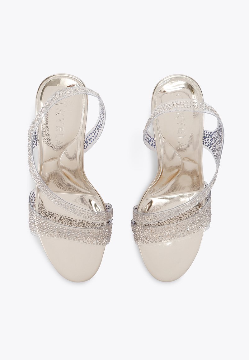 Sandales Femme Carvela Imprimé Serpent Doré - Taille UK 4 (pointure 37), Cuir, Occasion