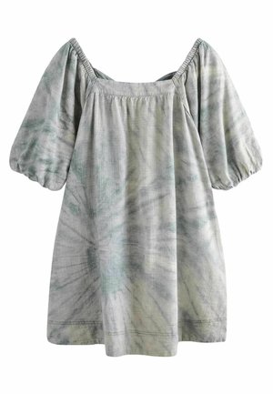 PUFF SLEEVE  - Dnevna haljina - blue ecru tie dye