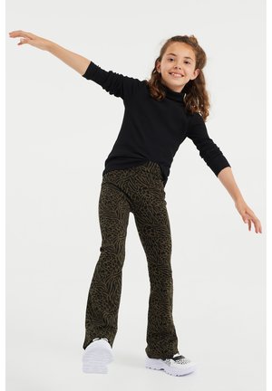 FLARED MET DESSIN - Trousers - army green