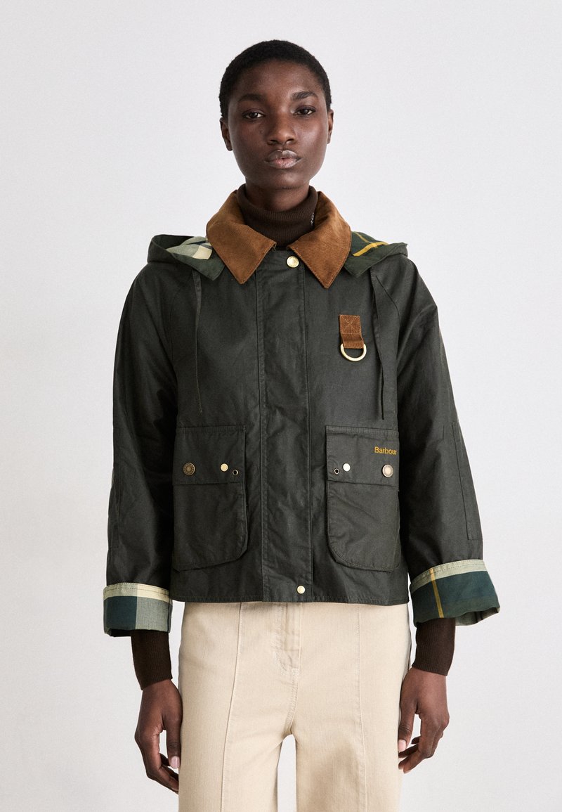 Barbour ERMA WAX JACKET - Jas - archive olive/ancient tartan