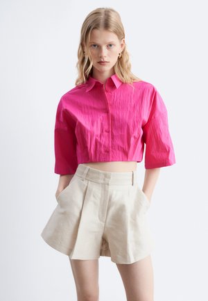 & OTHER STORIES, & OTHER STORIES PLEATED HEM CROP SHIRT - Chemisier - bright pink