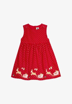 JoJo Maman Bébé REINDEER AND ROBIN APPLIQUÉ CO-ORD - REGULAR FIT - Vestito casual - red